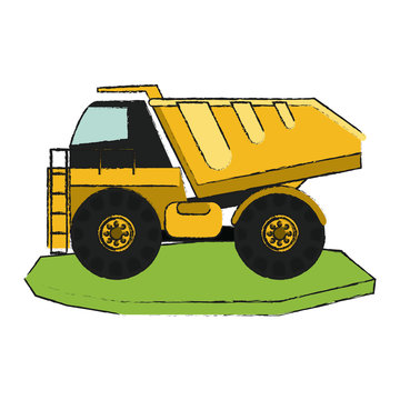 dump truck heavy machinery construction icon image vector illustration design