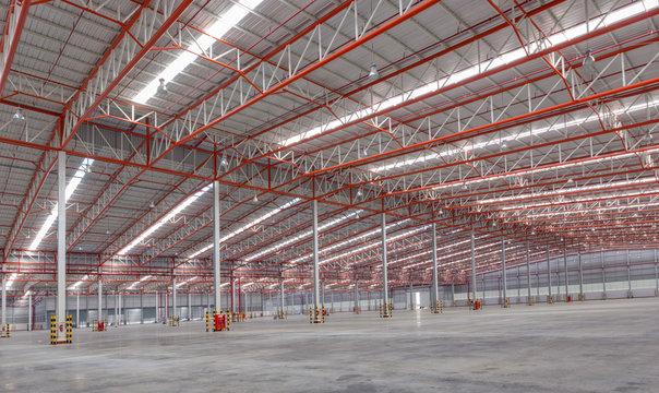 empty modern warehouse for distribution goods.