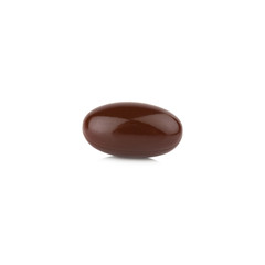 vitamin E. supplementary food. color brown capsule. isolated on white background