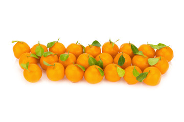 dessert orange.thailand deletable imitation fruits. handmade. small orange. isolated on white background