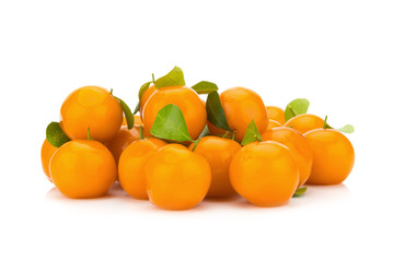 dessert orange.thailand deletable imitation fruits. handmade. small orange. isolated on white background