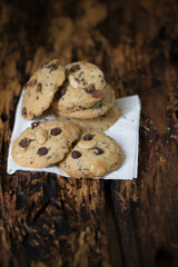 Homemade cookies on wooden table background. selective focus