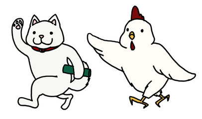 2018年 年賀状素材 バトンタッチ