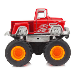 big truck toy color red isolated on white background © chercvc999