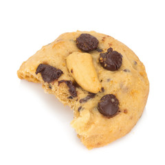 chocolate chip cookie isolated on white background