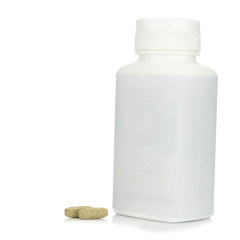 garlic supplements food isolated on white background