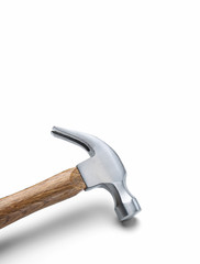 Wood Handle Claw Hammer on White