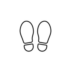Footprint outline icon isolated on white background. Vector shoe print line illustration