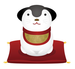 2018 年賀素材　犬の置物　イラスト