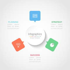 Infographic design elements for your business data with 3 options, parts, steps, timelines or processes. Vector Illustration.