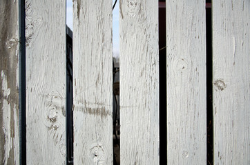 Flaking wooden fence