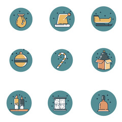 Set of flat Christmas icons