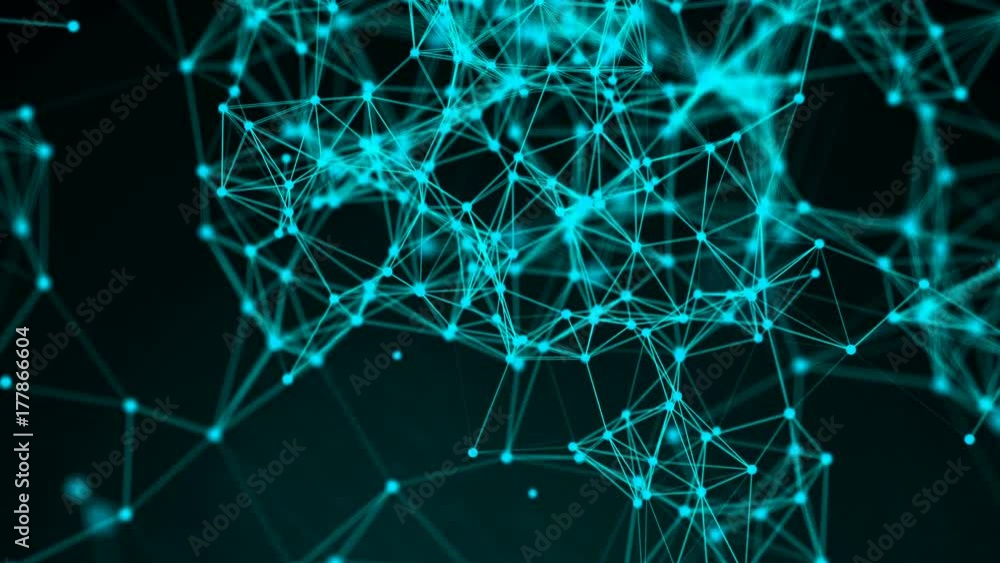 Poster abstract background with connection dots. 3d rendering. seamless loop