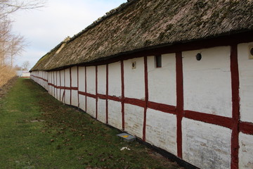 Fototapeta na wymiar The old horse stables at Egen Church in Denmark