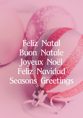 Christmas Card with Season's Greetings in FIVE languages.