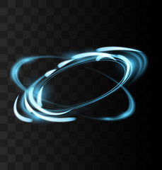 Vector neon circle swirl trail effect luminous. Vector Illustration