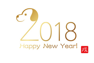 Fototapeta premium 2018 年賀状テンプレート