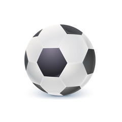 Obraz premium Detailed icon of ball for game in classic football. Realistic soccer ball isolated on white background, 3D illustration.