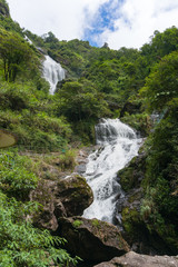Spectacular view on beautiful waterfall in the tropical forest