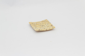 Whole grain crackers / crispy bread on isolated white background