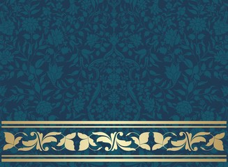 wedding card design, paisley floral pattern , India