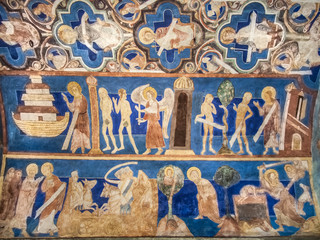 Stories from the bible, wall-paintings in the vault of Bjaresjo church