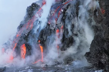 Printed kitchen splashbacks Vulcano Lava flows from the Kilauea volcano