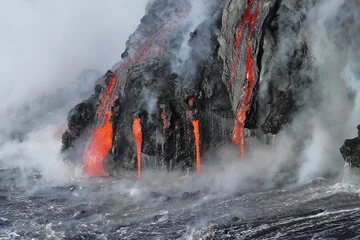Fototapete Vulkan Lavaströme vom Kilauea-Vulkan
