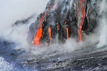 Keuken foto achterwand Vulkaan Lava stroomt uit de Kilauea-vulkaan