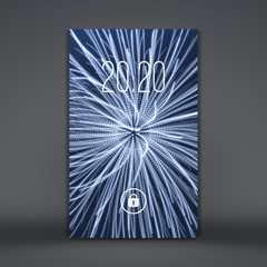 Modern lock screen for mobile apps. Smartphone. 3d grid background. Abstract vector illustration.