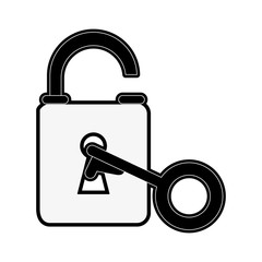 safety lock with key icon image vector illustration design