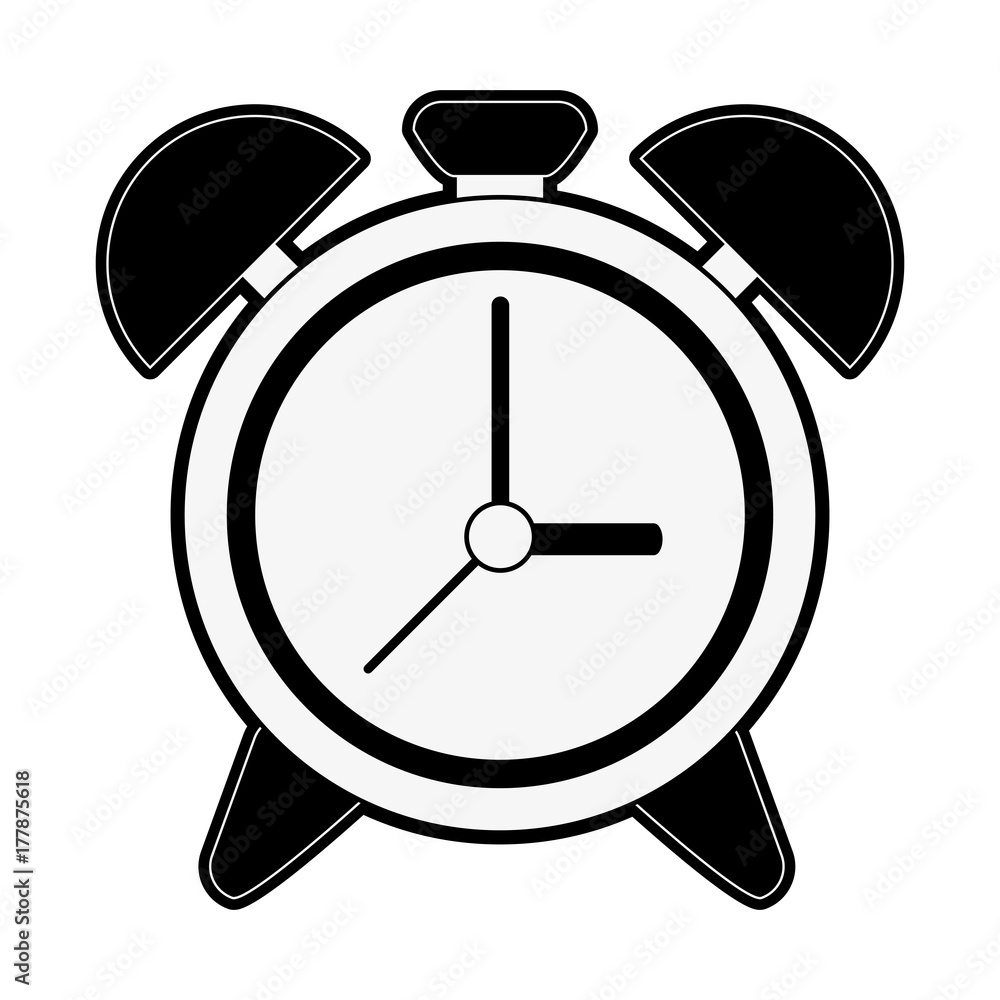 Poster analog alarm clock icon image vector illustration design