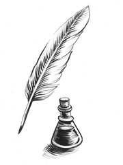 Quill and ink - obrazy, fototapety, plakaty