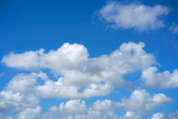 Blue summer sky white cumulus clouds