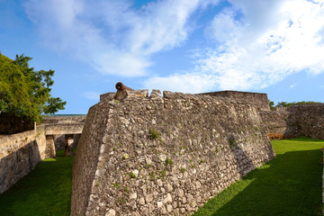Fototapeta na wymiar Bacalar San Felipe fort Quintana Roo Mexico