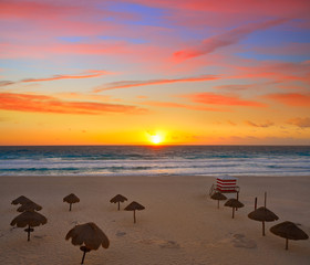 Cancun sunrise at Delfines Beach Mexico