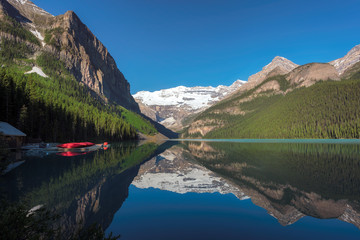 Fototapeta na wymiar Lake Louise in early morning, Rocky Mountains, Banff National Park, Canada.