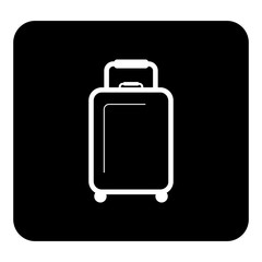 Vector luggage icon. Vector white illustration on black background