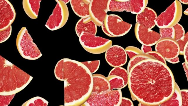 Falling GRAPEFRUITS Background, Loop, 60fps, with Alpha Channel, 4k
