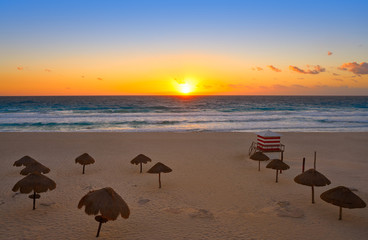 Cancun sunrise at Delfines Beach Mexico