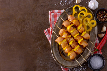 Raw chicken kebab