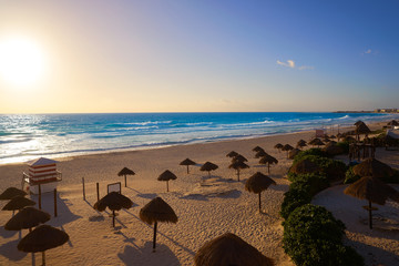 Cancun sunrise at Delfines Beach Mexico