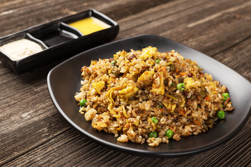 tasty japanese food on table