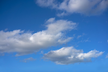 Blue sky summer white cumulus clouds
