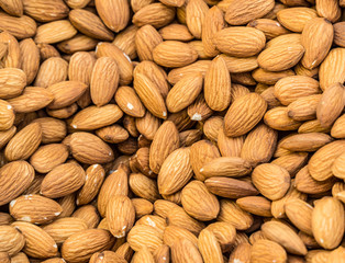 Almond nuts. Food background.