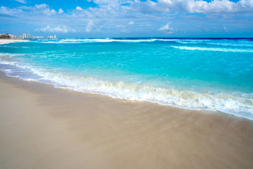 Cancun caribbean white sand beach