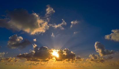 Sunset colorful dramatic sky clouds