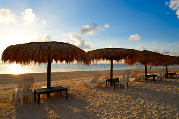 Riviera Maya sunrise beach in Mexico