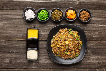 tasty japanese food on table