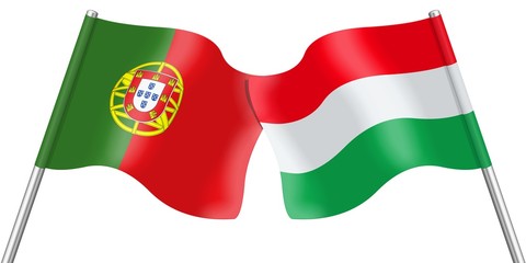 Flags. Portugal and Hungary